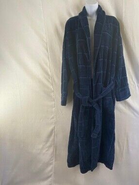 croft & barrow Navy Plush Shawl-Collar Bath Robe